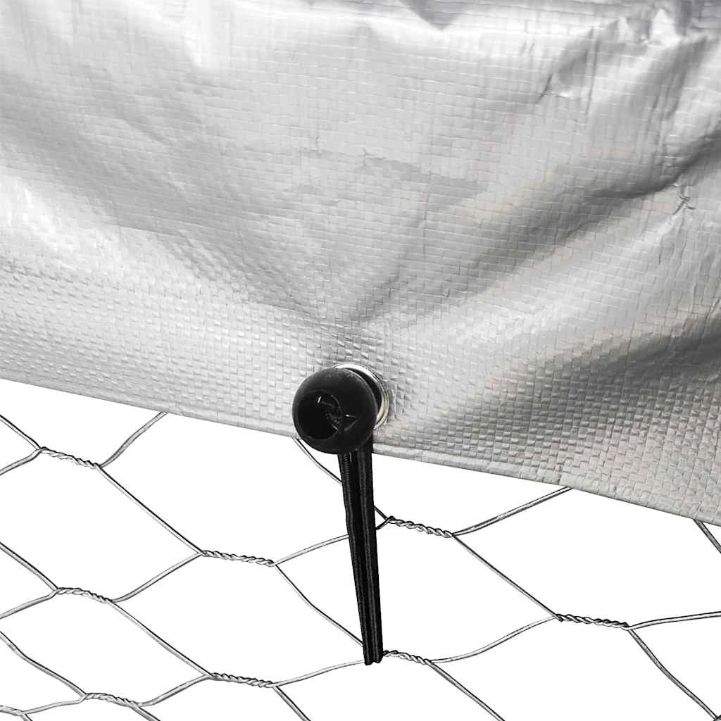 Cuccia/gabbia/recinto per animali domestici da esterno con tetto 600 x 300 x 150 cm Argento 02_0041912