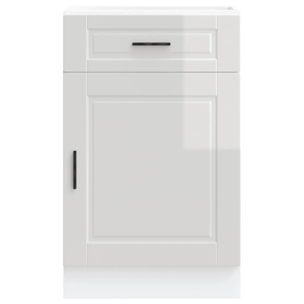 Mobile da cucina Porto spazio ottimizzato piedini regolabili 50 x 46 x 81,5 cm legno composito bianco lucido 02_0050264