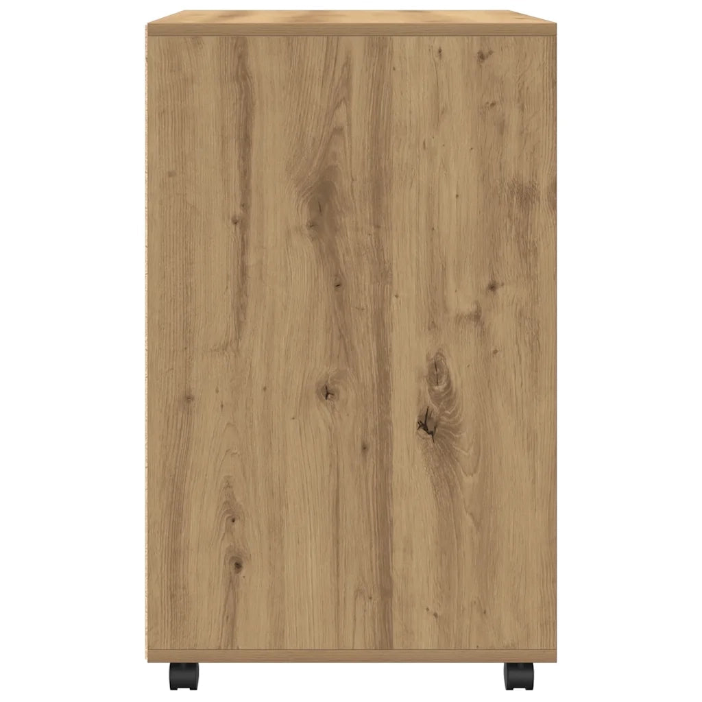 Armadietto con Ruote Rovere Artigianale 60x48x81 cm Truciolato CFW7799529