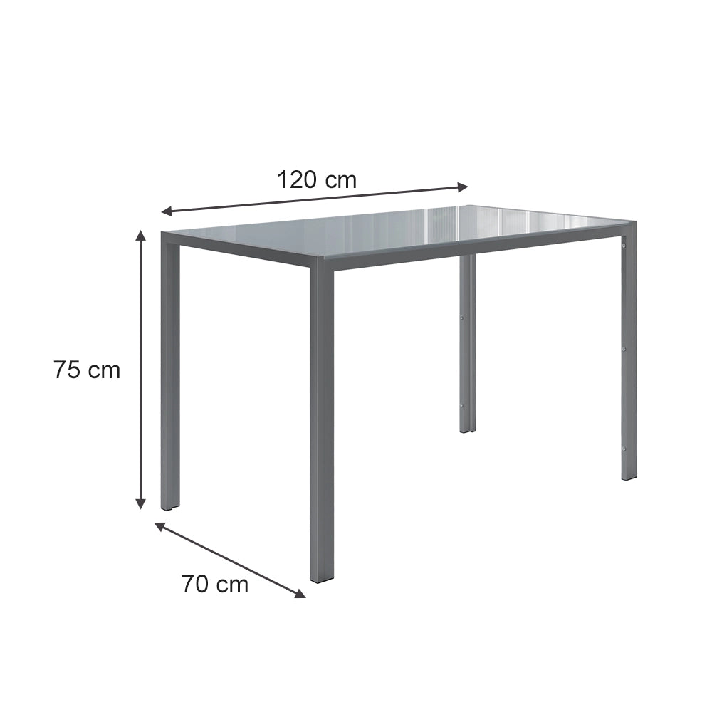 Vicco Tavolo da pranzo Grigio 75 x 120 cm