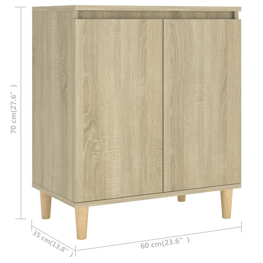 Credenza con Gambe Legno Massello Sonoma 60x35x70cm Multistrato 806070