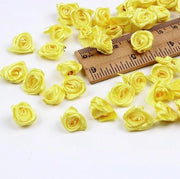 Fiori artificiali decorativi mini rose - 100 pezzi - Polyester - Fiori di rosa decorativi - Idee per il fai da te - Forma elegante - Rose artificiali