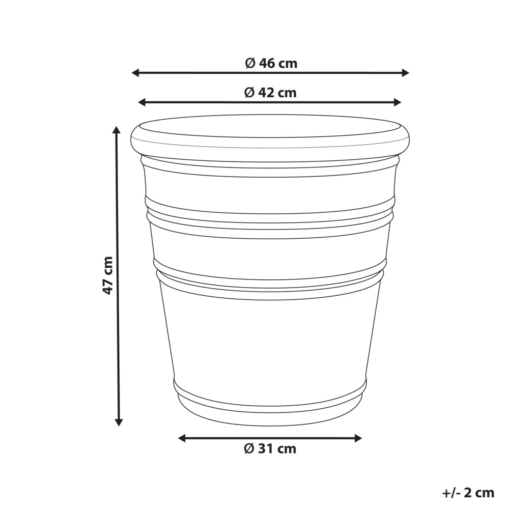 Vaso da fiori alto in pietra per giardino, per interni ed esterni 46x47 cm tortora giardino terrazzo