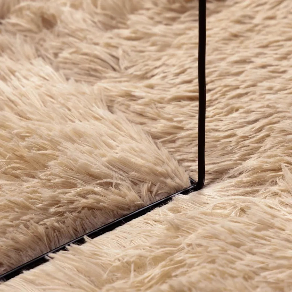 Tappeto Shaggy a Pelo Lungo NAVARRA Beige 160x160 cm poliestere