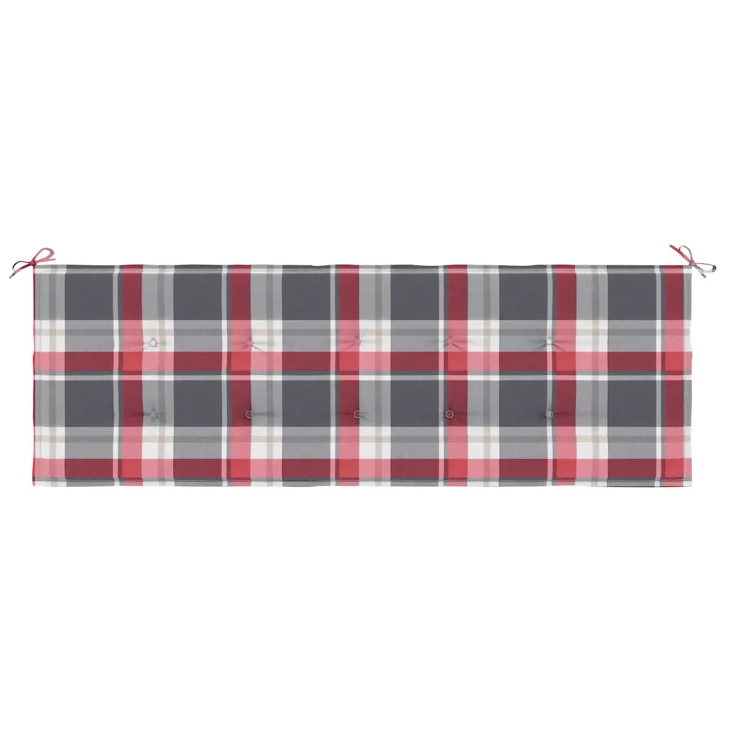 Cuscino per Panca a Quadri Rossi 150x50x4 cm Tessuto Oxford 314090