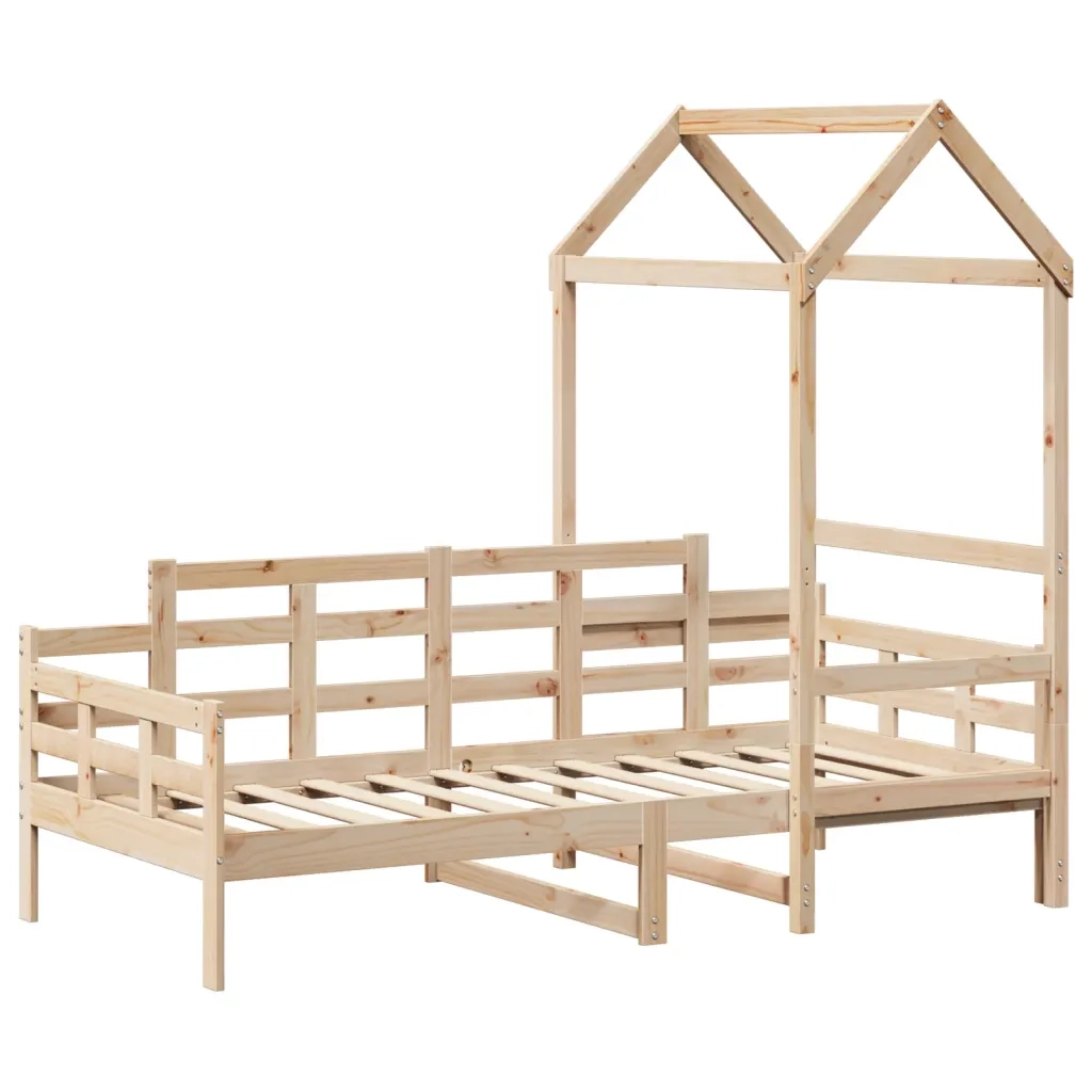 Letto singolo | Letto per adulti | Dormeuse con Tetto 80x200 cm in Legno Massello di Pino