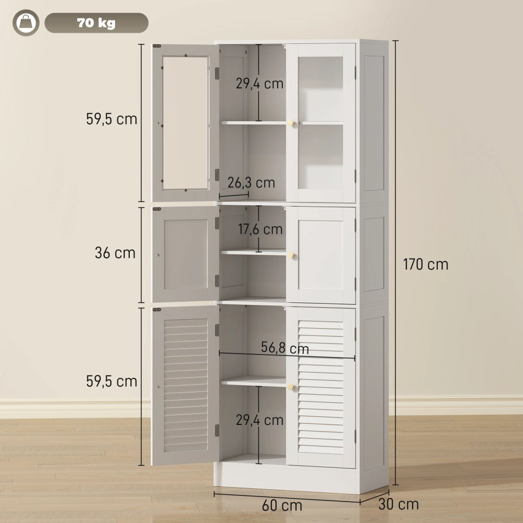 Mobile bagno alto con 6 ante ¨C zephmum ¨C bianco 120x30x80