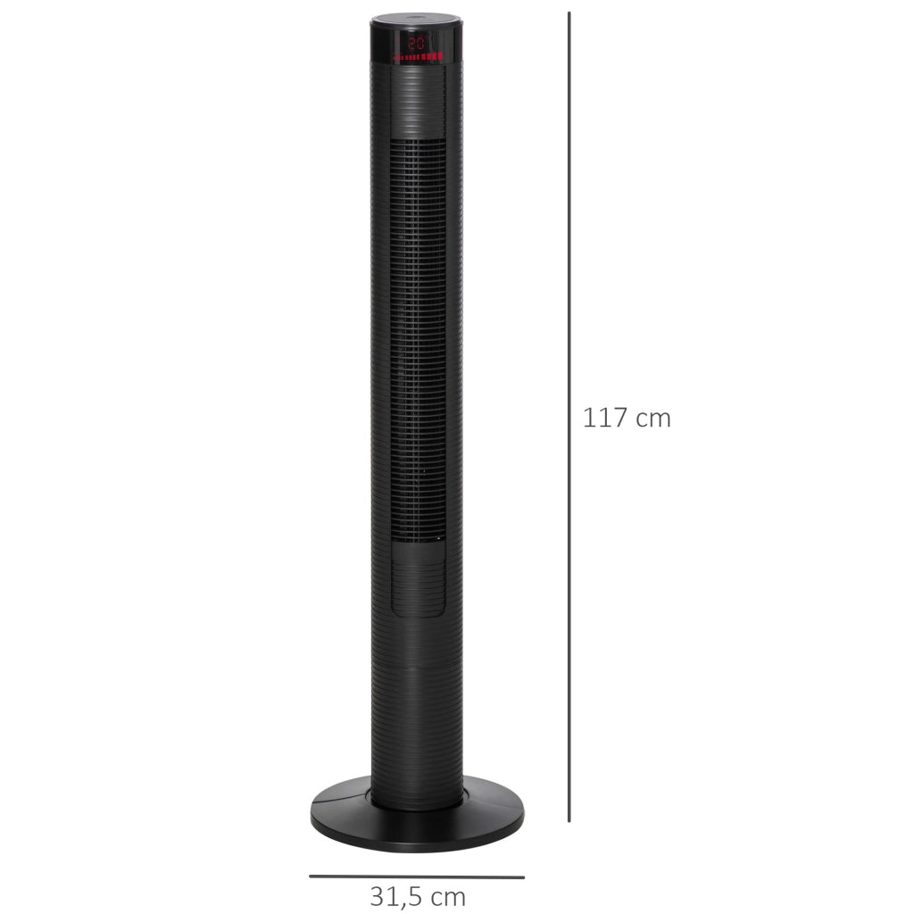 Ventilatore da pavimento con telecomando 117 cm oscillante ¨C zephmum ¨C 4 modalita' 3 velocita' 12h timer nero