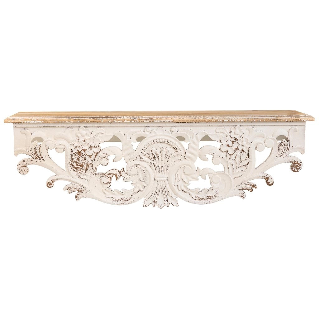 Mensola in legno bianco 78x20x23h cm