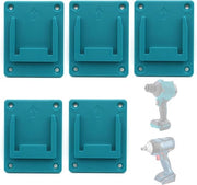 Rack per elettroutensili 5 posti compatibile con 18V Bosch e Makita, montaggio su garage, officina o parete per la conservazione di elettroutensili e attrezzature.