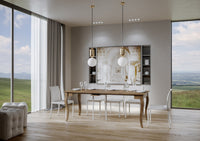 Consolle Allungabile in Legno H77x48x90/308cm Olanda Noce Classica