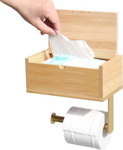 Sostituto di Carta igienica con Pannello e Deposito - Montaggio a Parete - Grande Capacità - Sostituto di Carta igienica in Bambù con Pannello