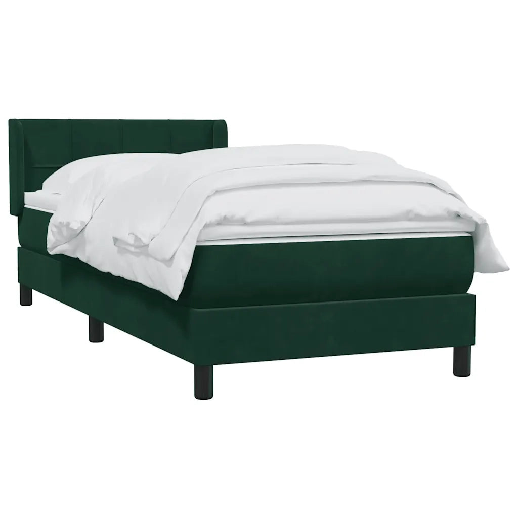 Giroletto a Molle con Materasso Verde Scuro 80x220 cm Velluto 3318138