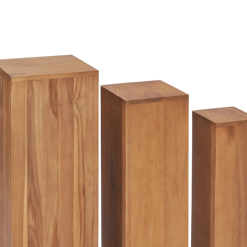 Set di Piedistalli per Piante 3 pz in Legno Massello di Teak 286278