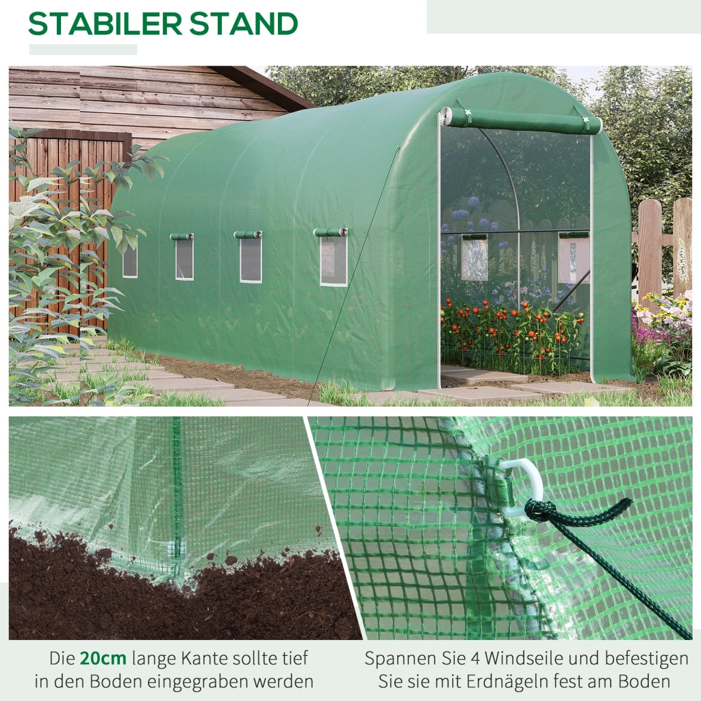 SERRA 500x200x205 cm in acciaio e PE verde