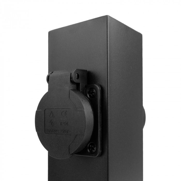 Colonnina presa giardino 2x230V IP44 nera Ecolight