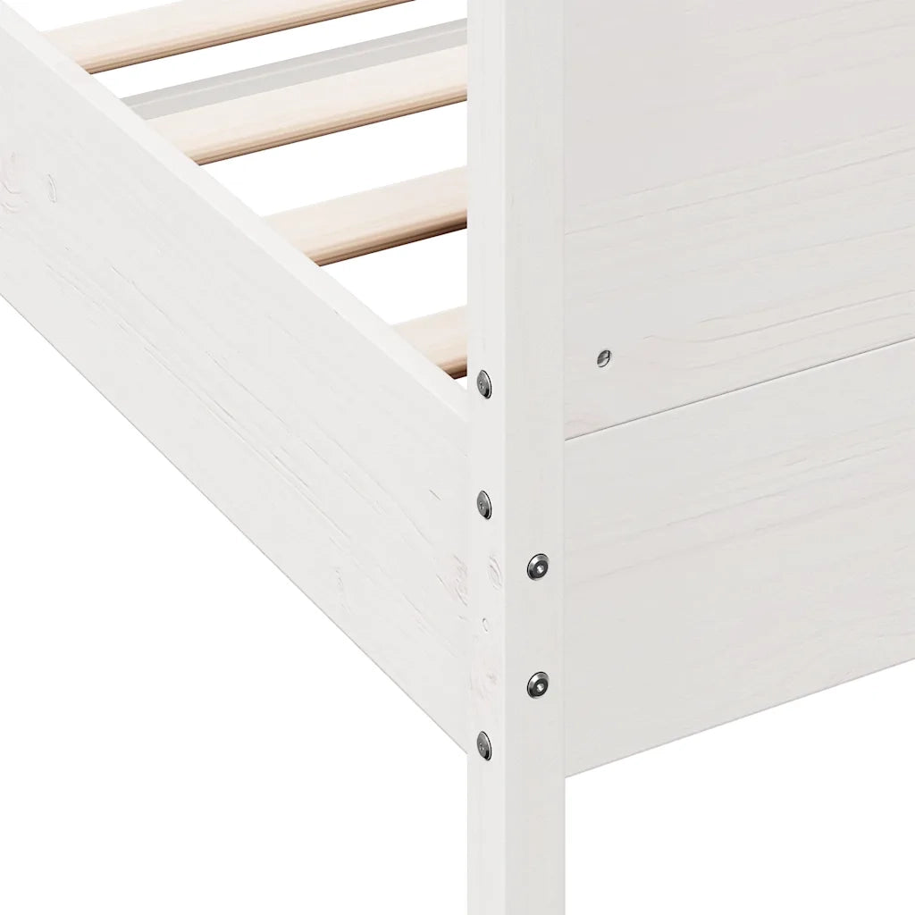 Giroletto senza Materasso Bianco 150x200 cm Legno Massello Pino 3216171