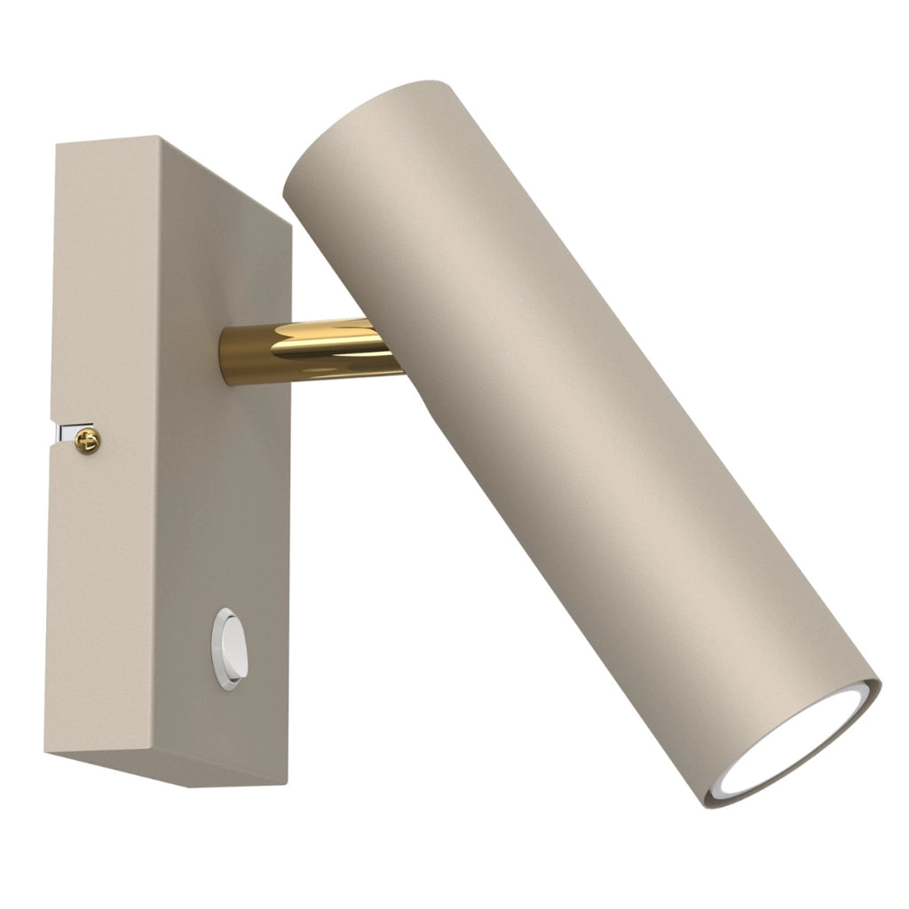 Applique AXION beige oro lettura interruttore GU10 Luminex
