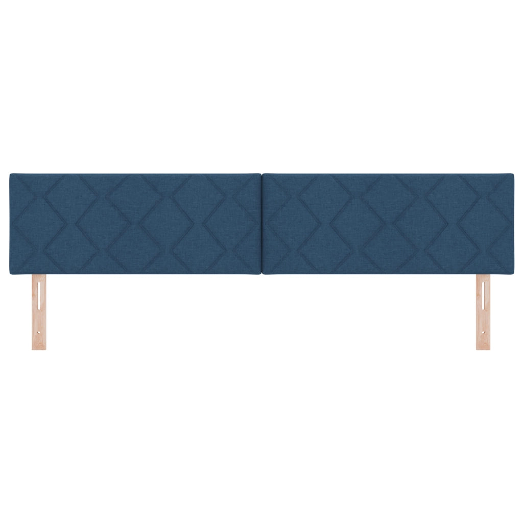 Testata Letto LED Design a Blocchi di Diamante Blu 200 cm Tessuto