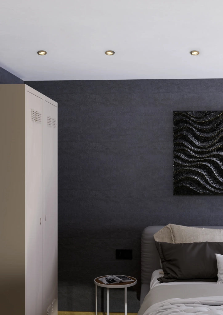 Faretto Incasso Moderno Barranco Gu10 Plastiche Grige 1 Luce Gu10 Ip20