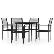 Set da Pranzo da Giardino 5 pz | Set Salotto da Giardino Nero