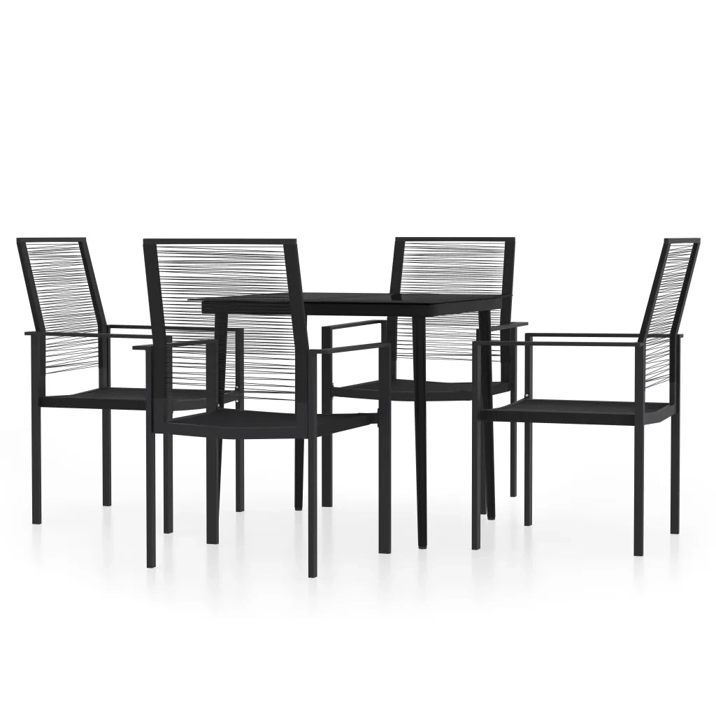 Set da Pranzo da Giardino 5 pz | Set Salotto da Giardino Nero