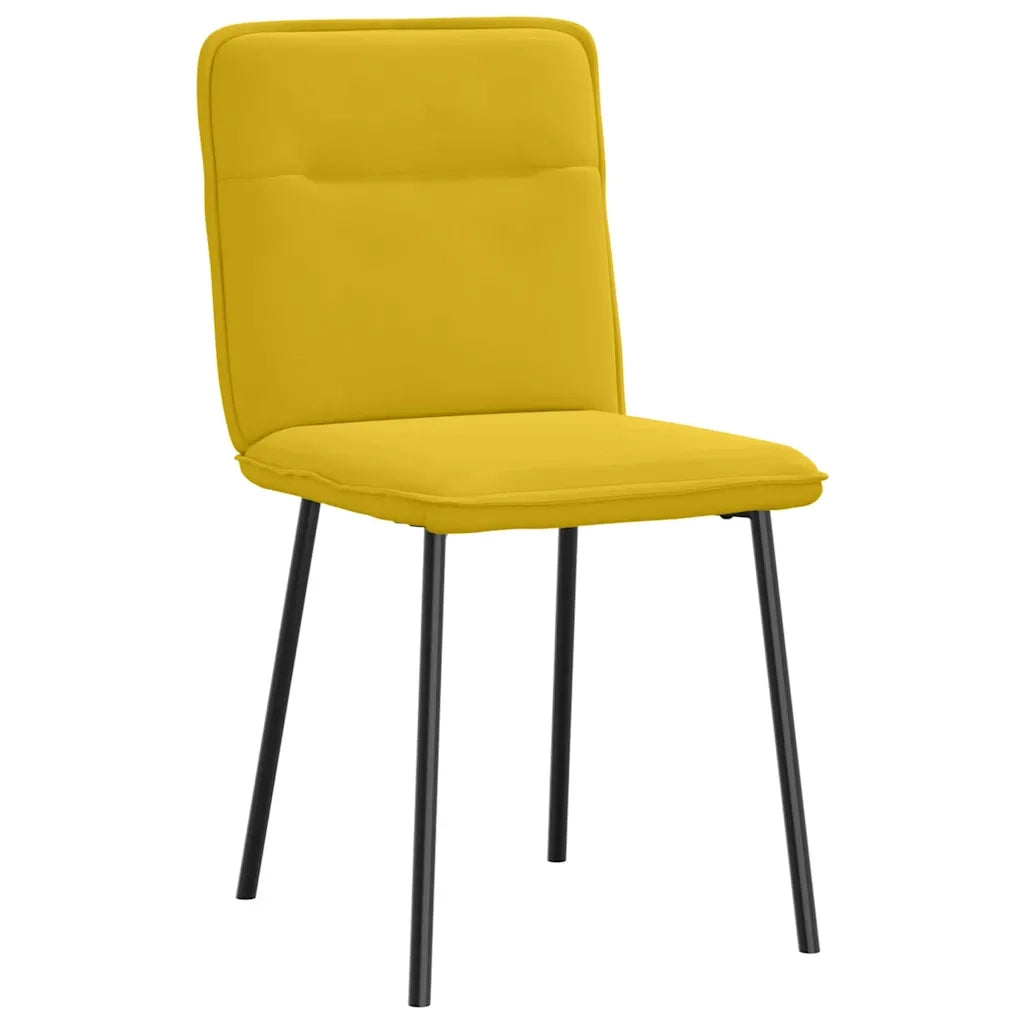 Sedie da Pranzo 2 pz Gialle in Velluto 4101216