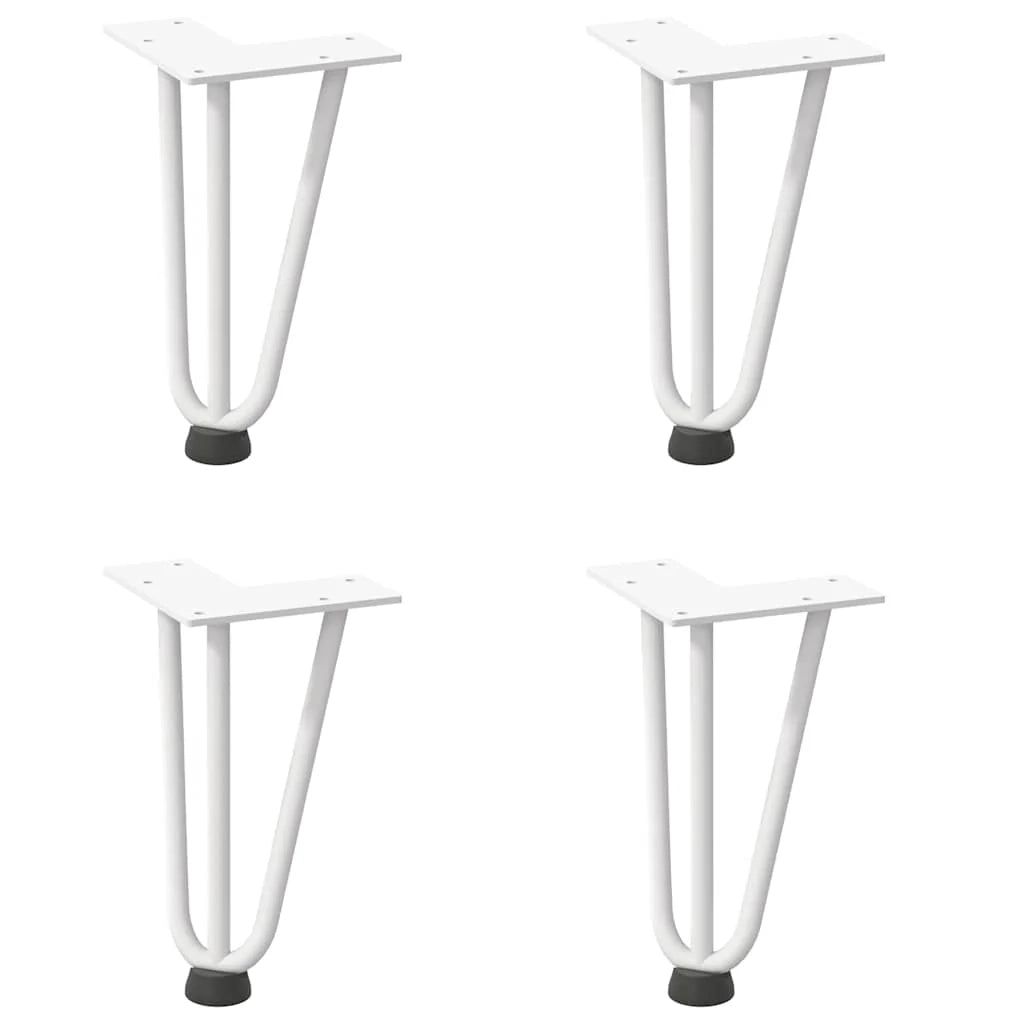 Set di 4 gambe a forcina bianche 20 cm per tavolino da caffè dal design moderno realizzate in solido acciaio bianco 02_0056732