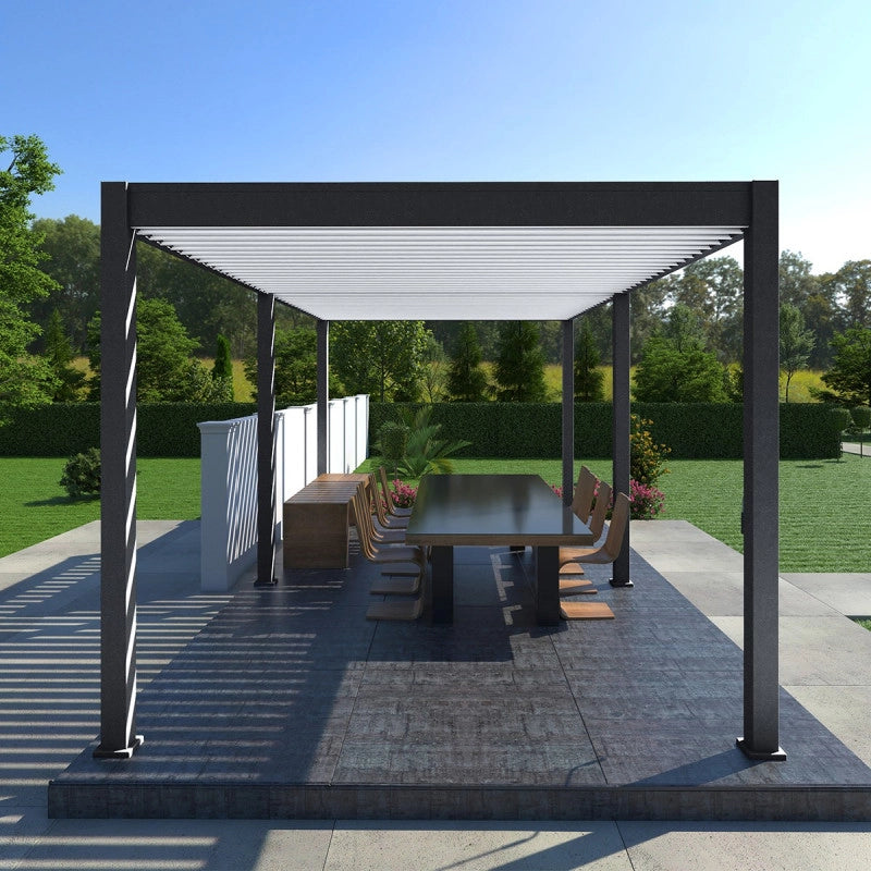 Pergola bioclimatica Ombréa VS autoportante 3x6M - Antracite/bianco