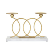 Portacandela VKH339, Oro, Marmo, 30x9x20 cm