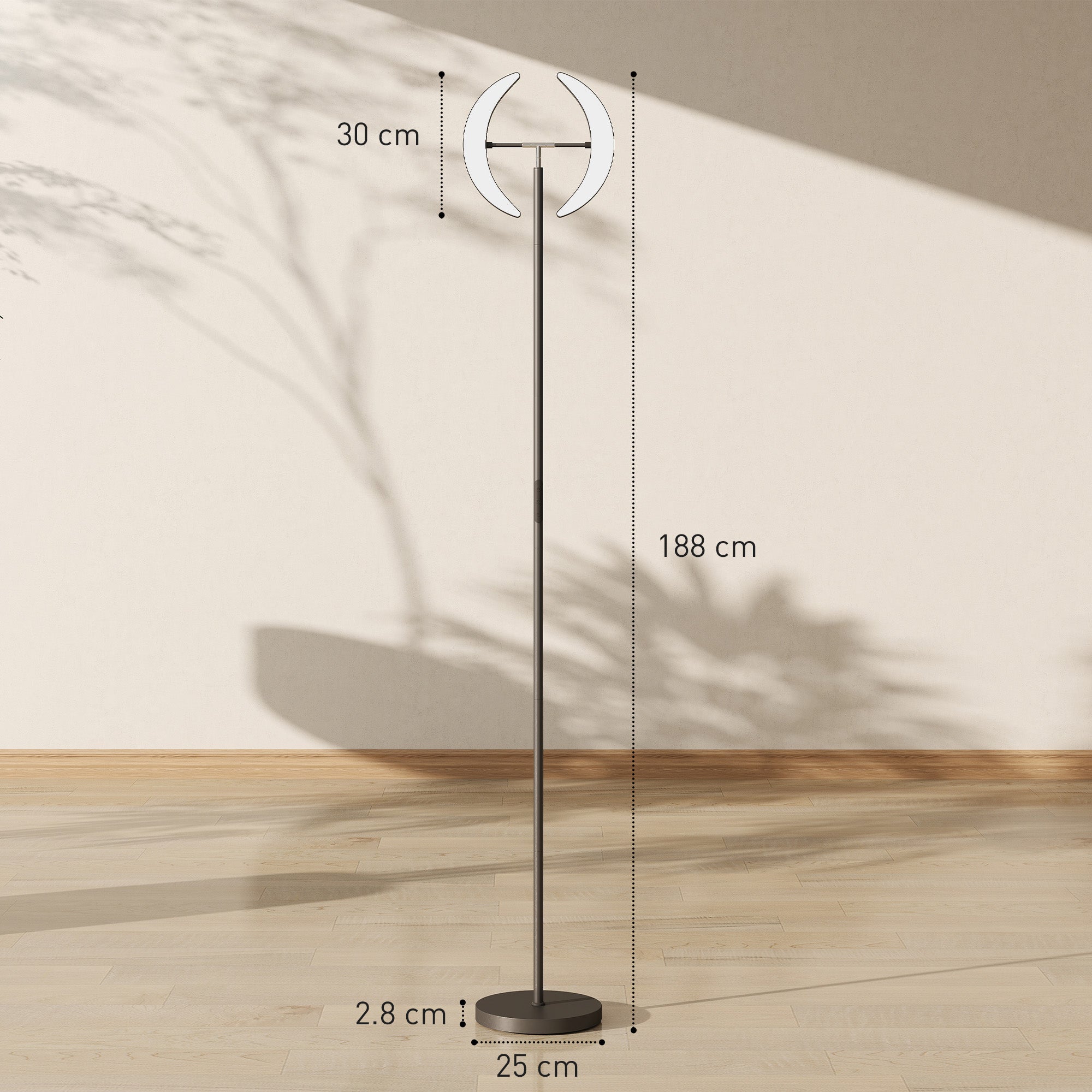 Lampada da Terra Dimmerabile 2700K-6000K con Telecomando e Doppia Testa Girevole a 350° Nero
