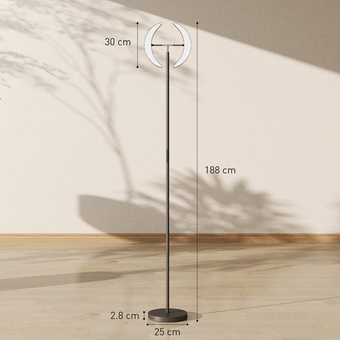 Lampada da Terra Dimmerabile 2700K-6000K con Telecomando e Doppia Testa Girevole a 350° Nero