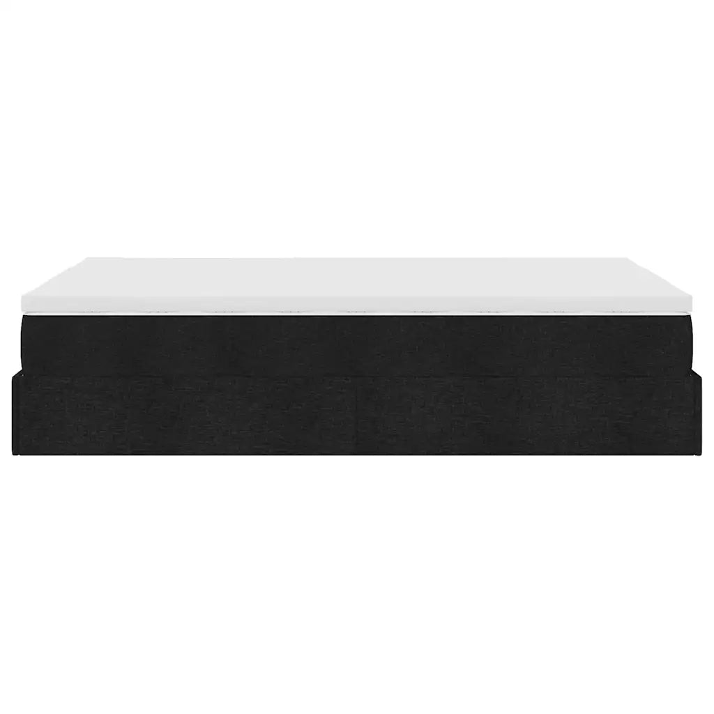 Struttura Letto Pouf con Materasso Nero 120x200 cm in Tessuto 3311101