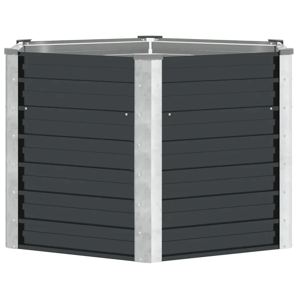 Fioriera-Vaso da Esterno-Contenitore per Piante per Giardino Antracite 129x129x77cm in Acciaio Zincato