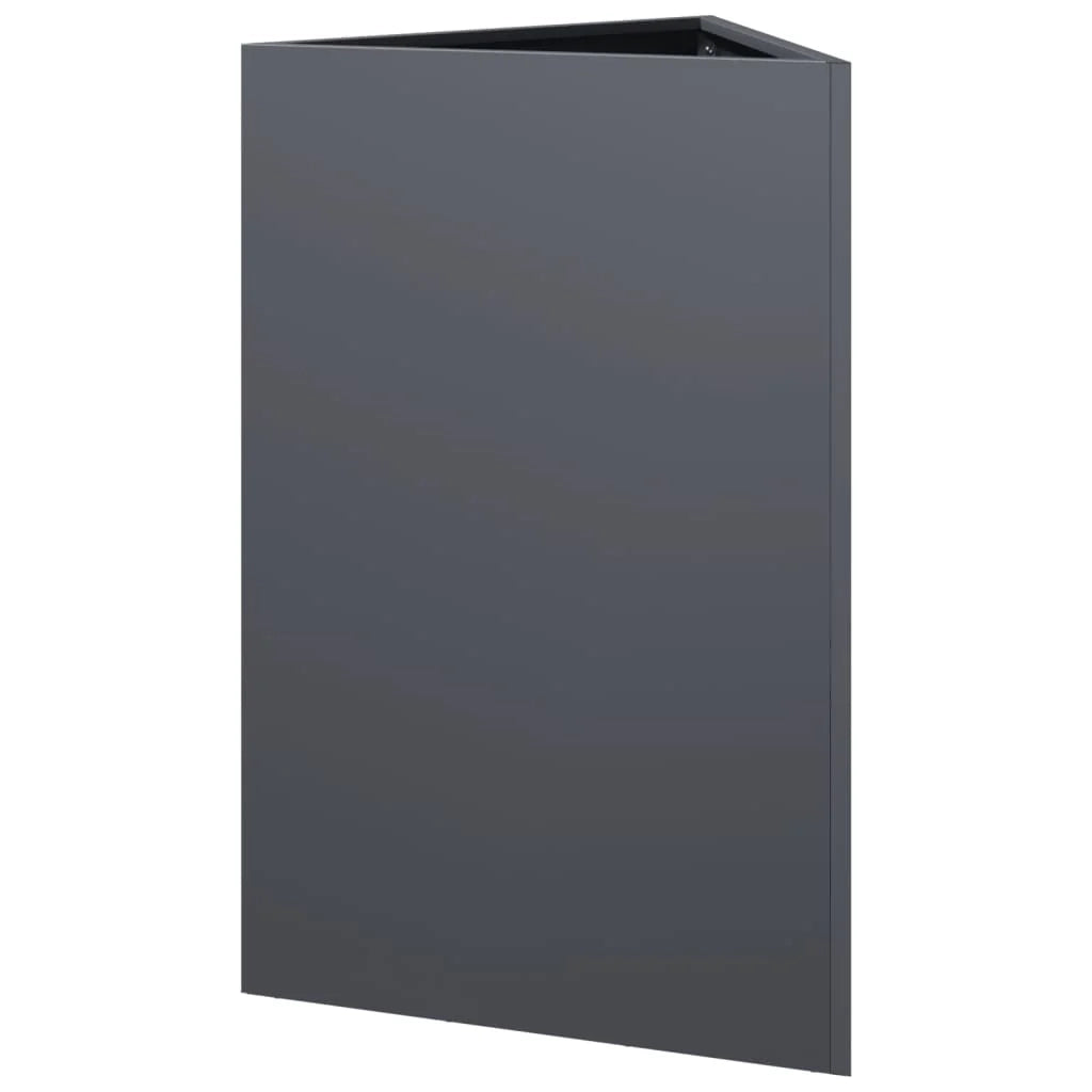 Fioriera rialzata per piante fiori terrazza giardino triangolare 50 x 43 x 75 cm acciaio antracite 02_0038814