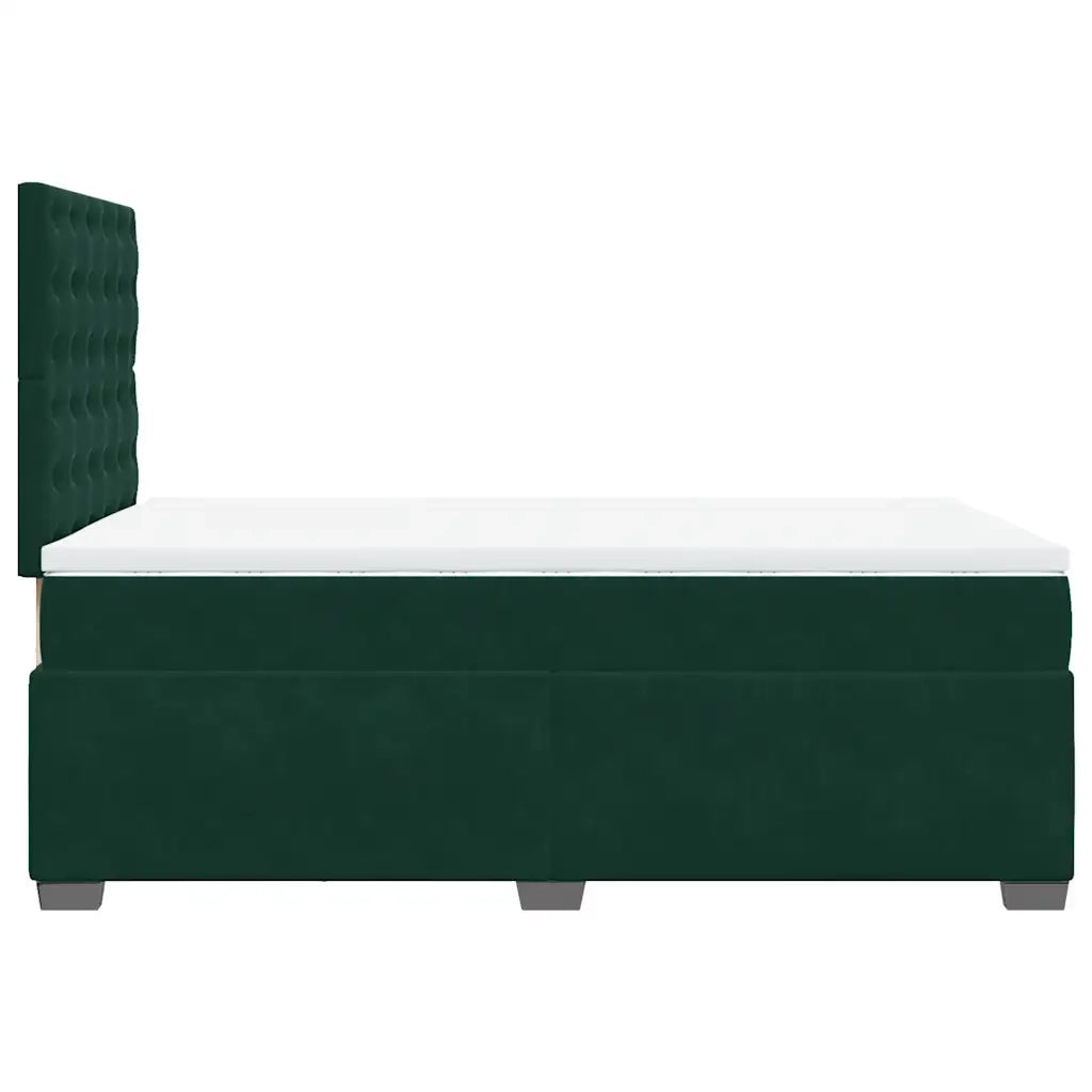 Giroletto a Molle con Materasso Verde Scuro 120x190 cm Velluto 3290873