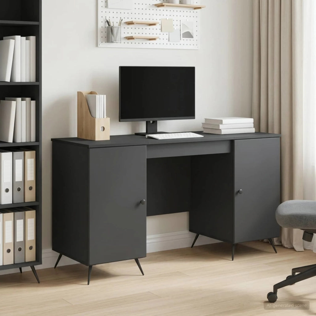 Scrivania Nero 142,5 x 50 x 75 cm Legno ingegnerizzato 3414631