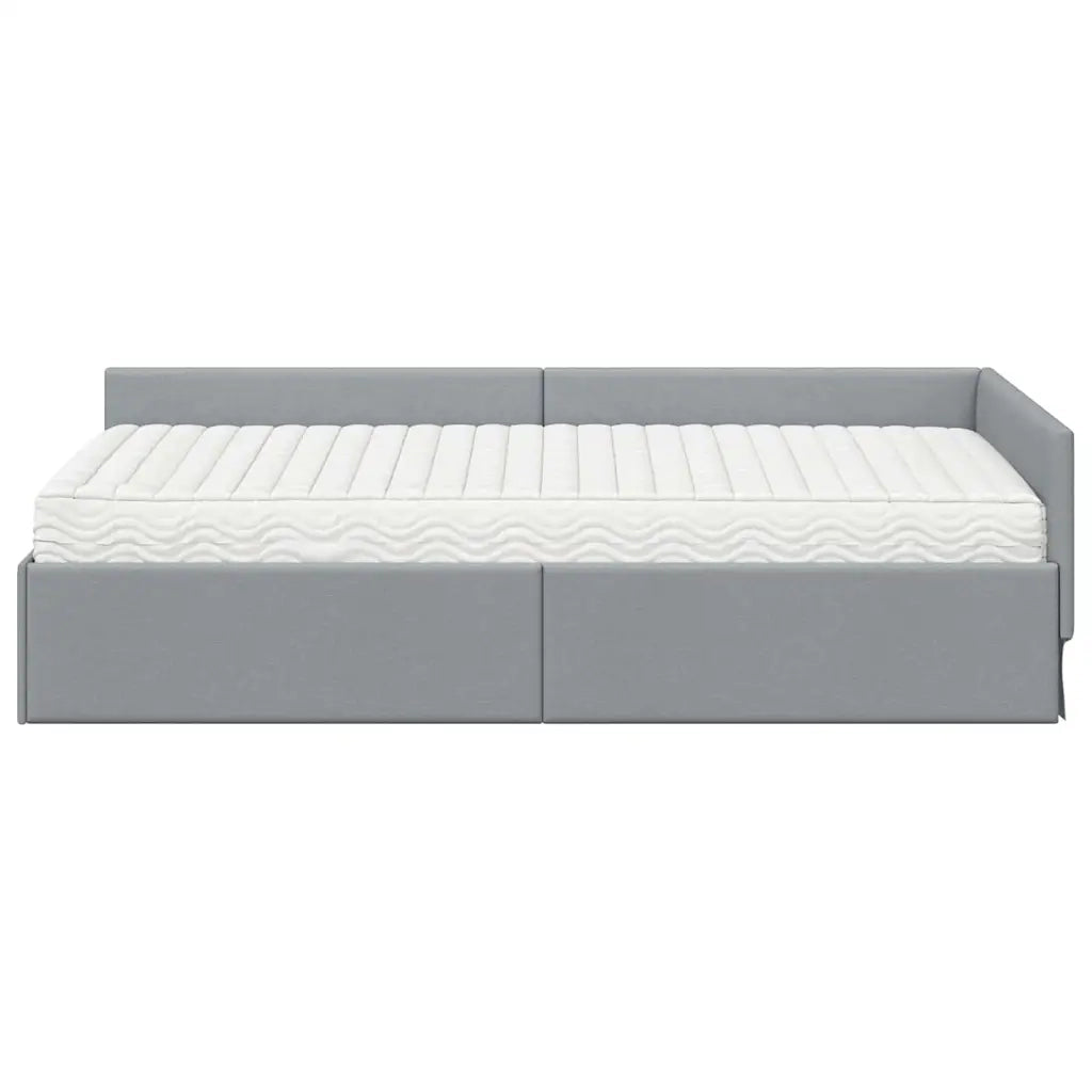 Struttura Letto Angolare con Materasso 2 pz-Giroletto con materasso Grigio chiaro 585346