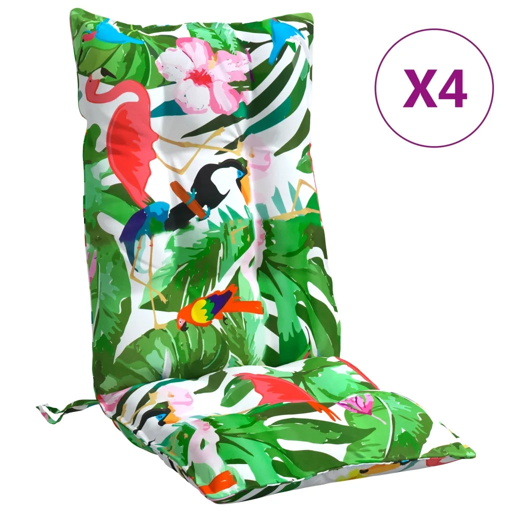 Cuscini per Sedia Schienale Alto 4pz Multicolore Tessuto Oxford 377654