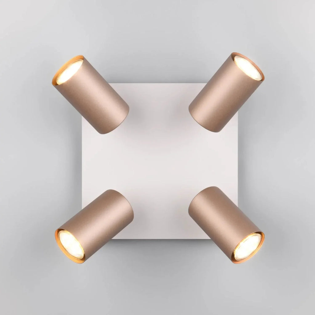 LÚZETE - SPOT DA SOFFITTO/SETE 4 LUCI METALLO COFFEE/GRIGIO GU10 GRAFTON