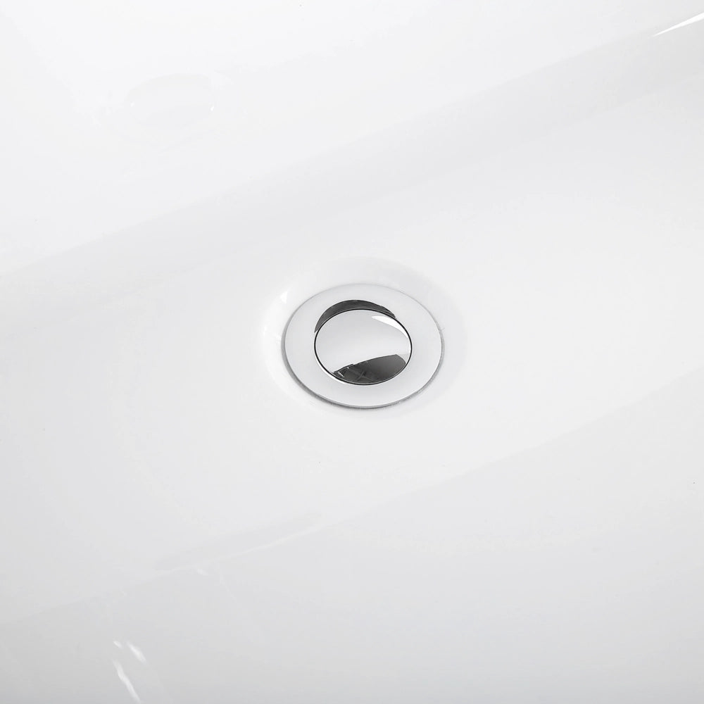 Vasca da bagno freestanding bianco sanitario ovale in acrilico singolo 170 x 80 cm dal design moderno