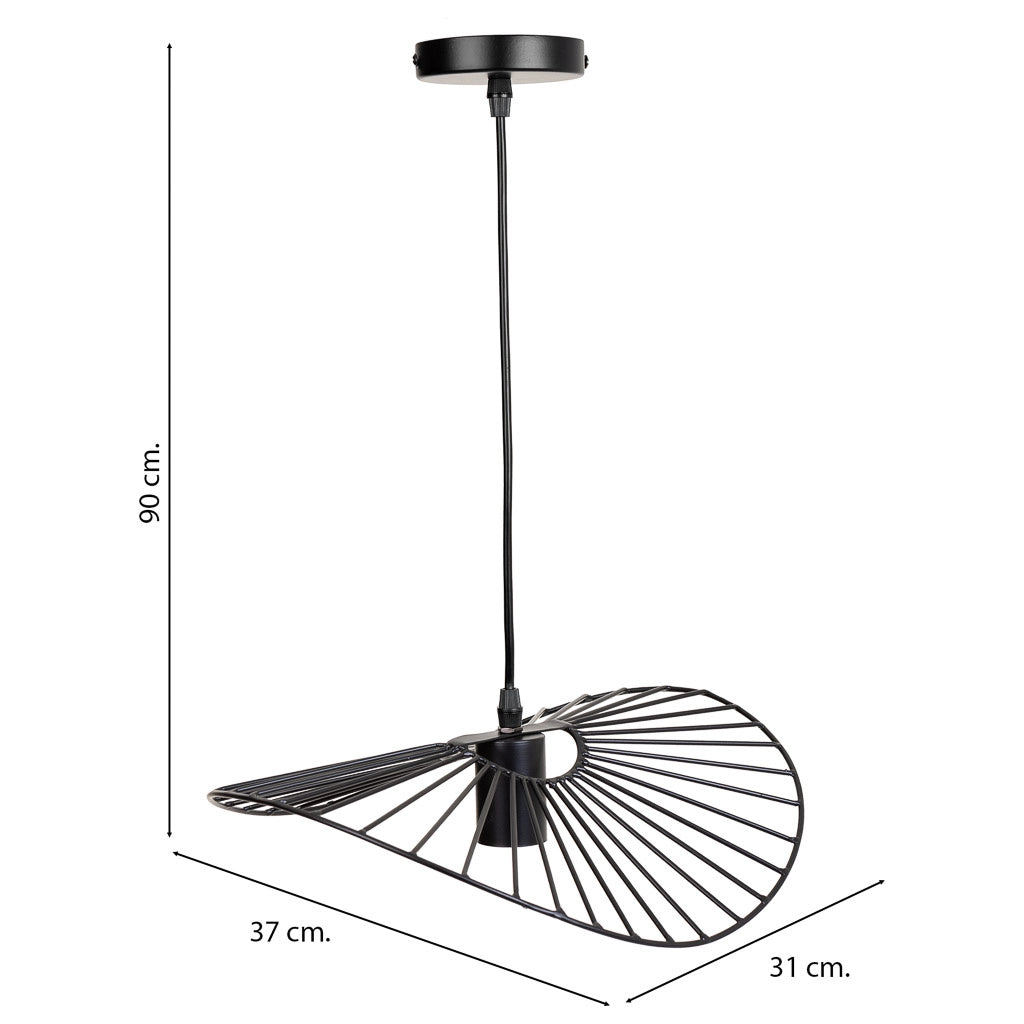 Plafoniera in metallo nero 37x31x90h