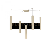 SQUARE TUBE SOSPENSIONE 5 LUCI SABBIA CAVO CM.250 CON BASE 1173-S5-SA