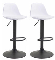 Set 2 sgabelli Kiel in polipropilene e similpelle nero,bianco