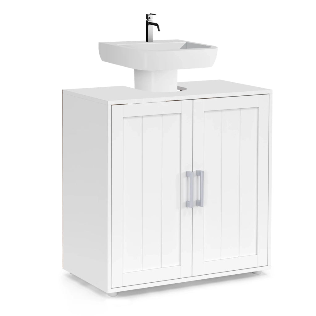 IDMarket - Mobiletto da bagno WALDO in legno bianco