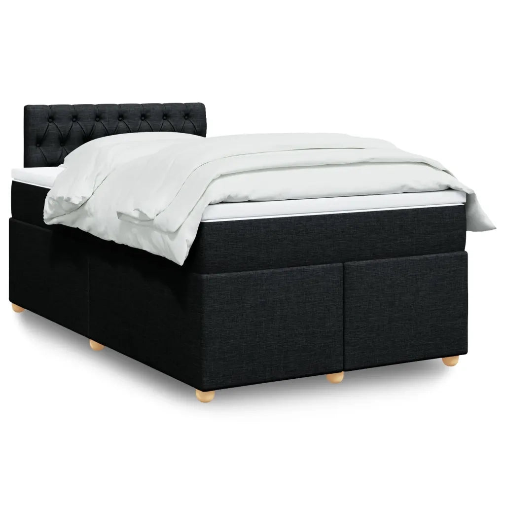 Giroletto a Molle con Materasso Nero 120x200 cm in Tessuto 3288956
