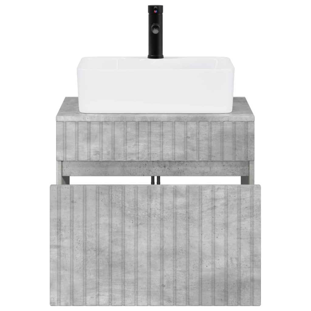 Set di mobili per il bagno Grigio Cemento Legno ingegnerizzato 3404293