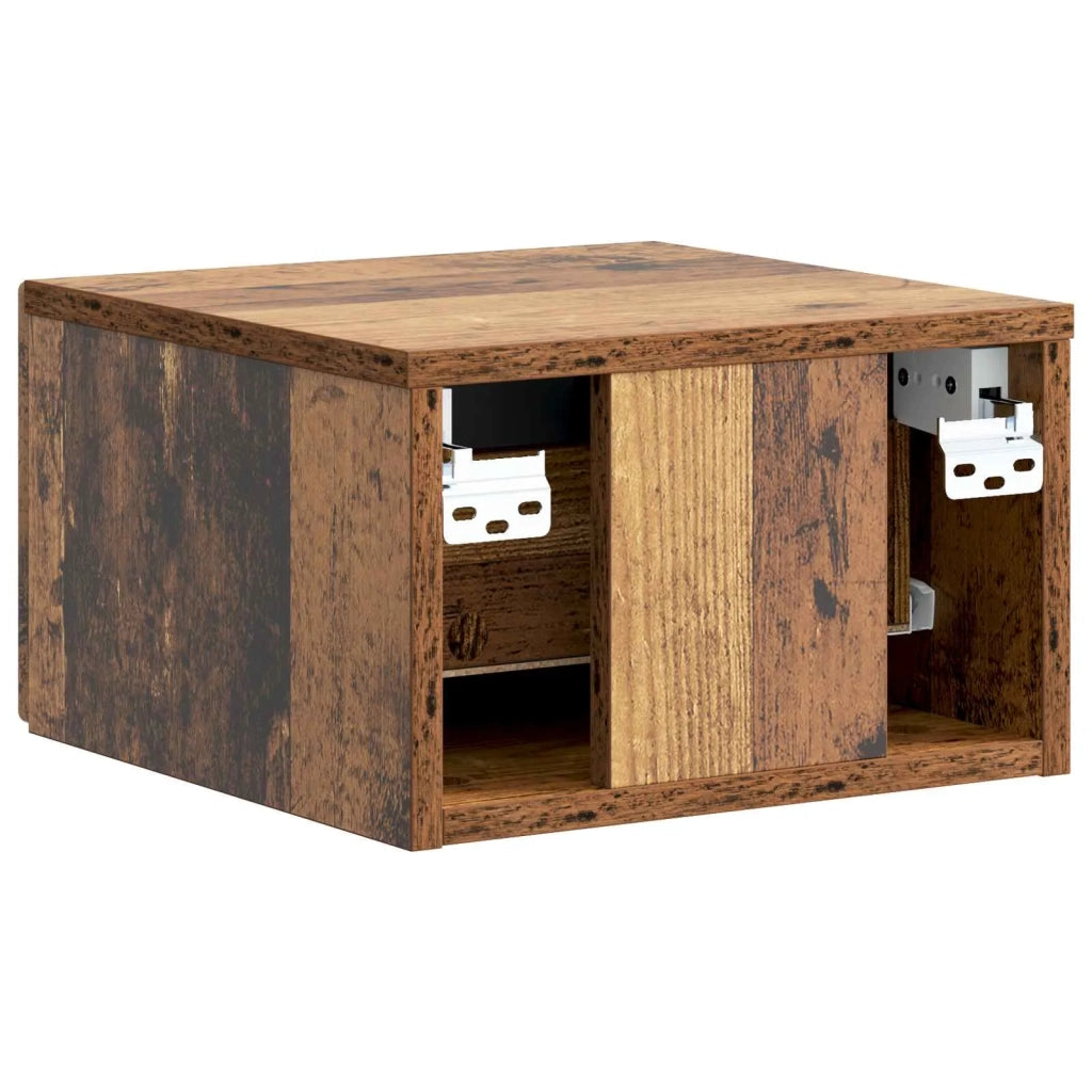 Mobiletto da notte a muro Legno antico 33 x 34,5 x 20 cm 898101