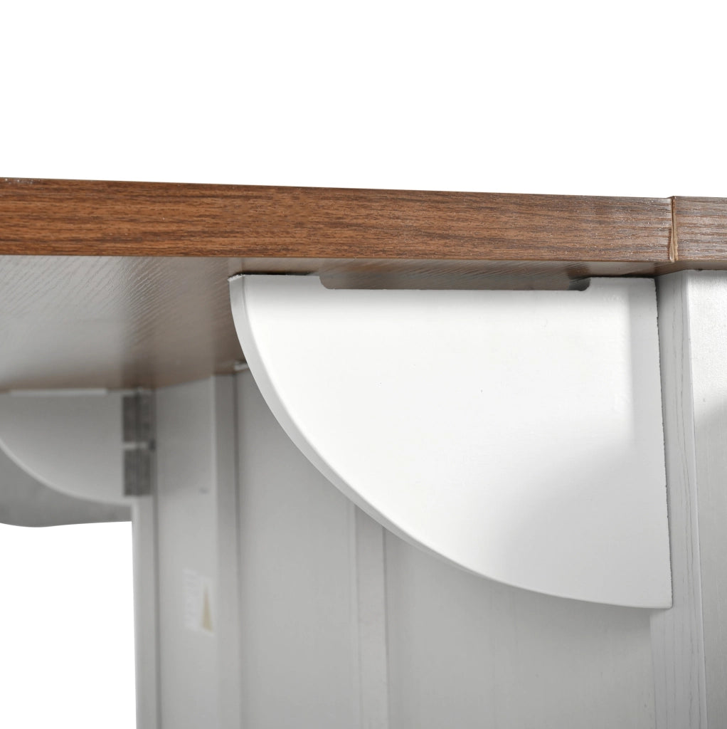 Isola cucina 140x73x94 cm pieghevole e mobile in MDF beige