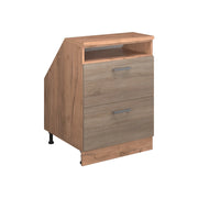 Mobile sottotetto Rion Sonoma/Rovere dorato 60 x 83.8 cm con 2 cassetti, carcassa 60 cm profondità Vicco